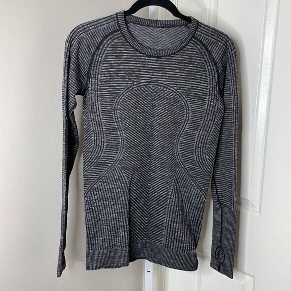 Lululemon Rest Less Pullover Sz 8 Heathered Black 833 - Picture 1 of 5